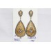 Gold Plated Textured Earrings Zircon Women's Sterling Silver 925 Stones A805